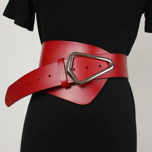 Irregular Spring Suit Shirt Women Waist Belt Real Leather Cinch Strap Cowhide Cowskin Waistband Belt