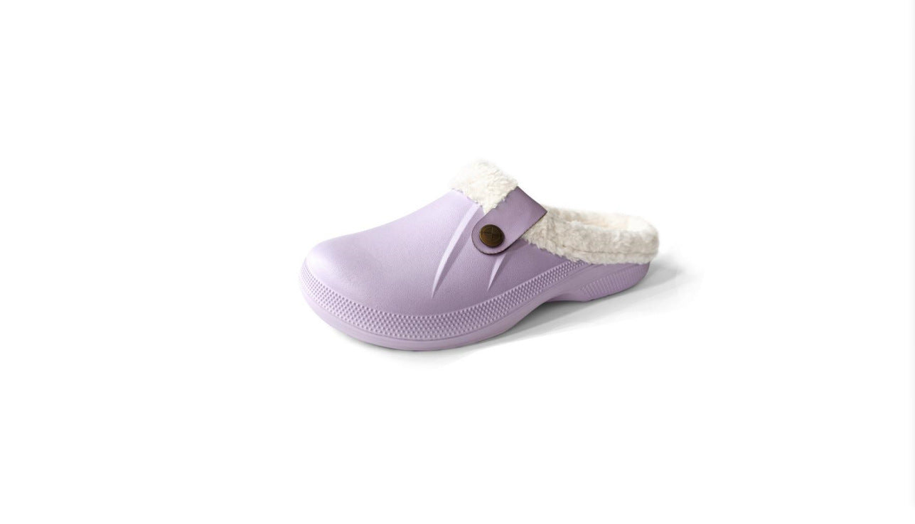 Female Plus Size Fleece-lined Home Cotton Slippers