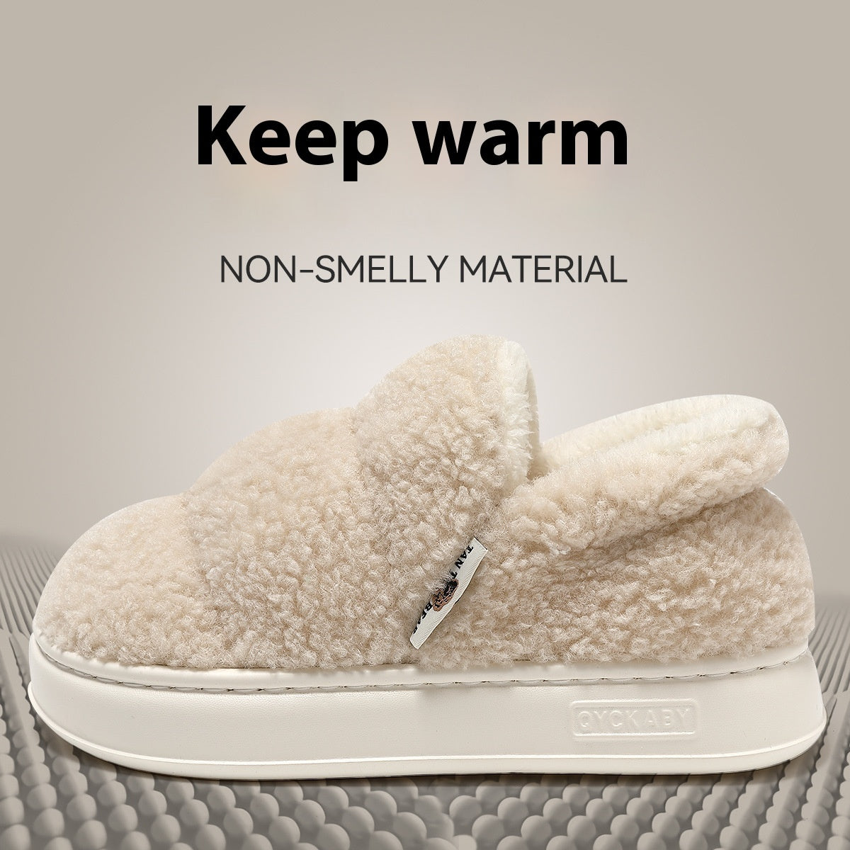 Cotton Slippers Women's Winter Indoor Home Warm Non-slip Windproof Thick Bottom Plush