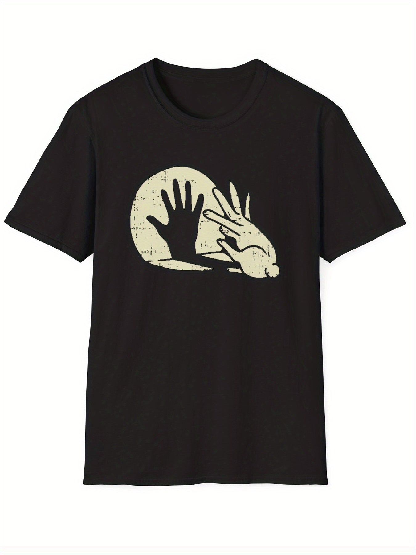 Funny Gesture Printed T-shirt, Men's Casual And Comfortable Round Neck T-shirt, Fashionable Short Sleeved Top, Suitable For Daily Wear In Summer