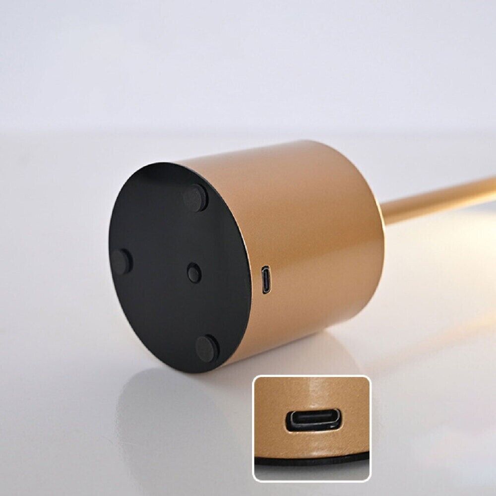 LED Wiederauf Ladbare Touch Metall Tisch Lampe Schreib Lampen Nachttisch Mit USB