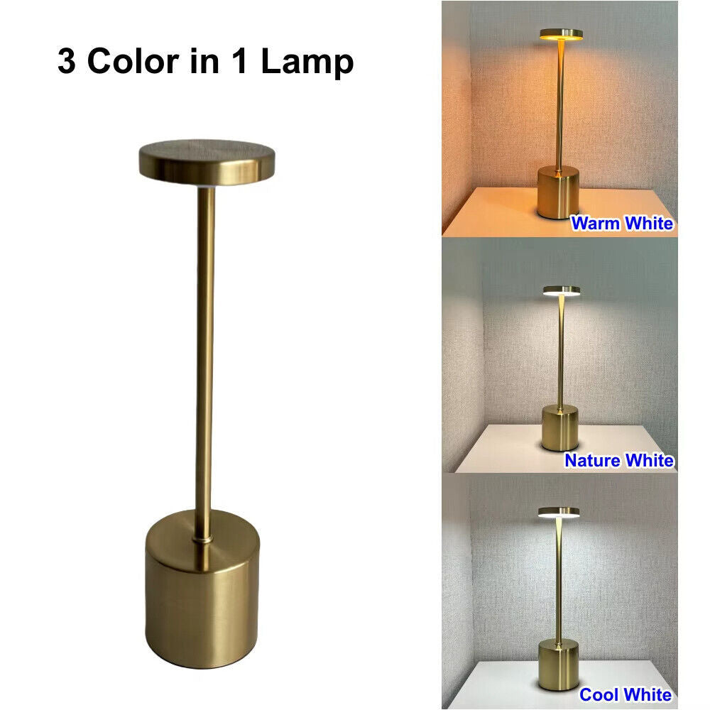 LED Wiederauf Ladbare Touch Metall Tisch Lampe Schreib Lampen Nachttisch Mit USB
