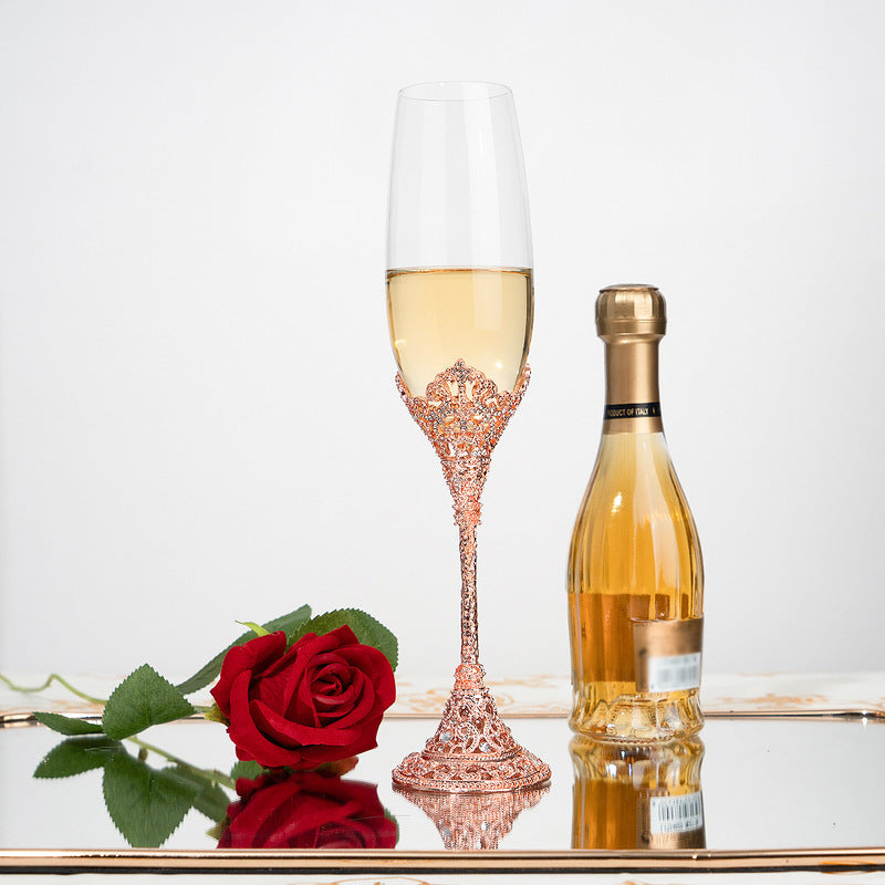 Household High Bubble Wine Cup, Vintage Senior Champagne Cup, Crystal Glass Wine Set, Gift Box