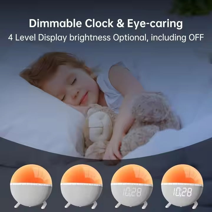Custom Gift Best Design Kids Alarm Clock Night Light Clock Wake-up Light Simulating Daylight