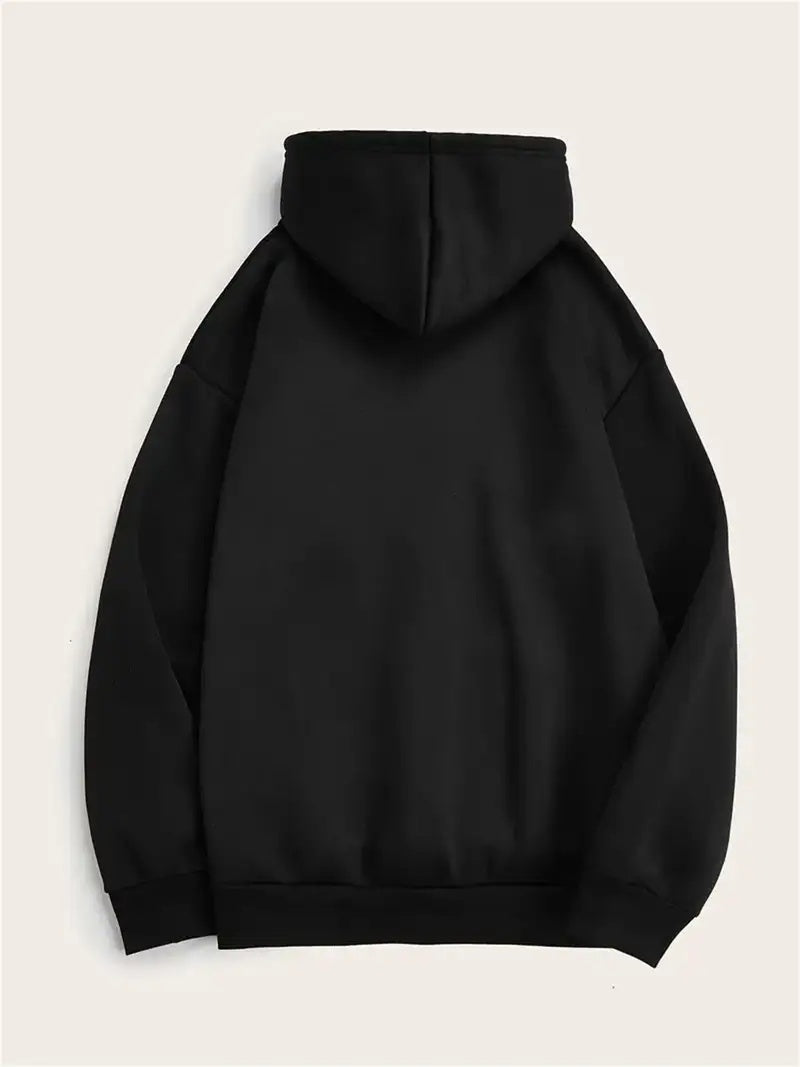 Cartoon Figure Print Kangaroo Pocket Hoodie, Casual Long Sleeve Hoodies Sweatshirt, Women's Clothing