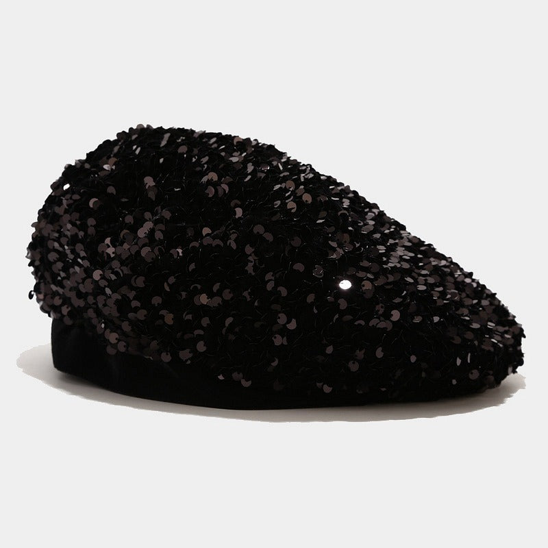 Sequin beret new hat children's fashionable and personalized pumpkin hat