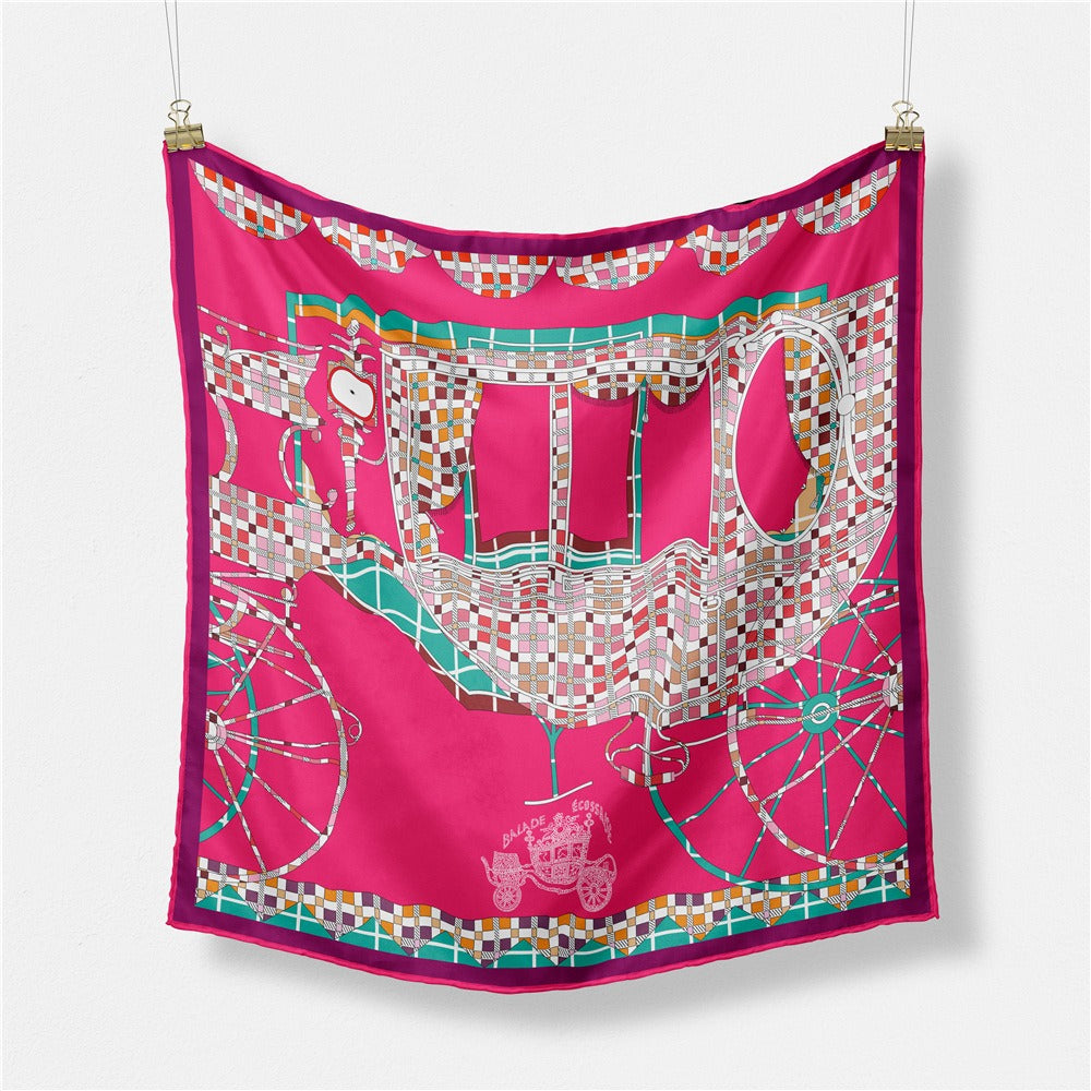 Pumpkin carriage women's twill versatile decoration small square scarf small scarf silk scarf