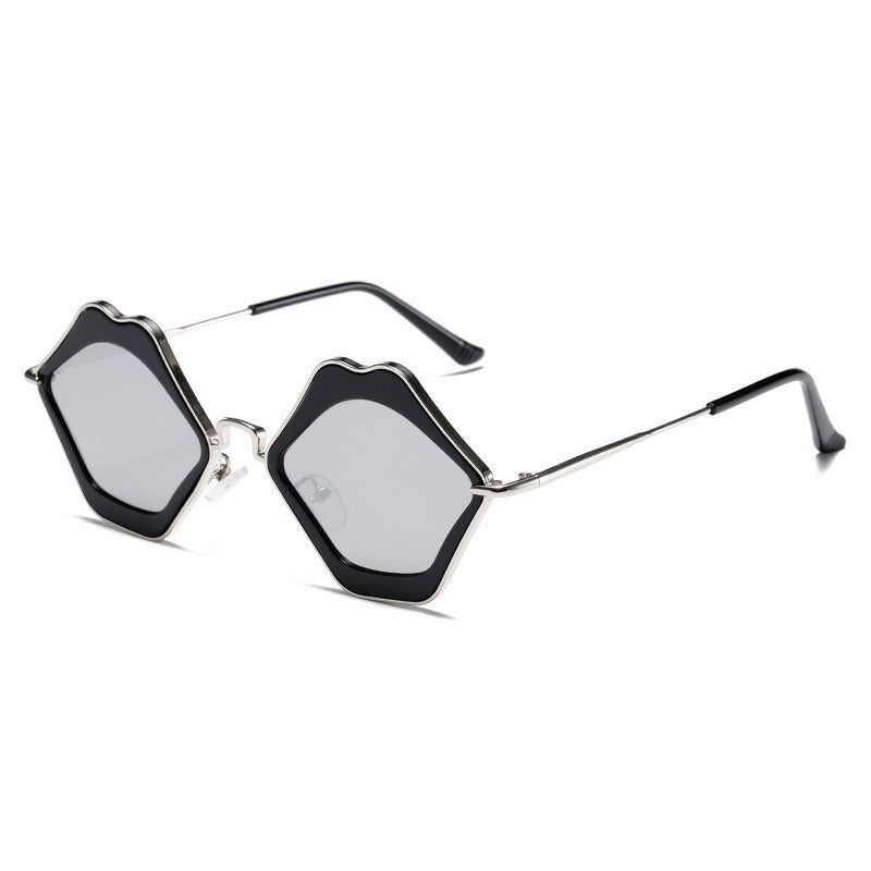 Lip metal sexy sunglasses with UV protection
