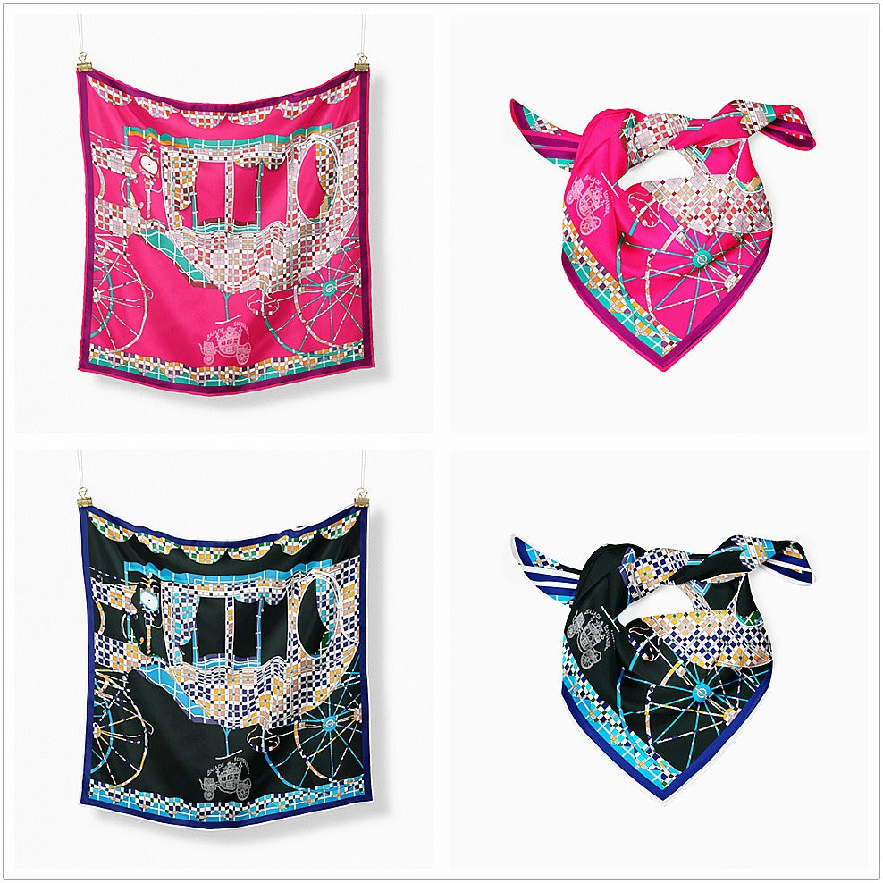 Pumpkin carriage women's twill versatile decoration small square scarf small scarf silk scarf