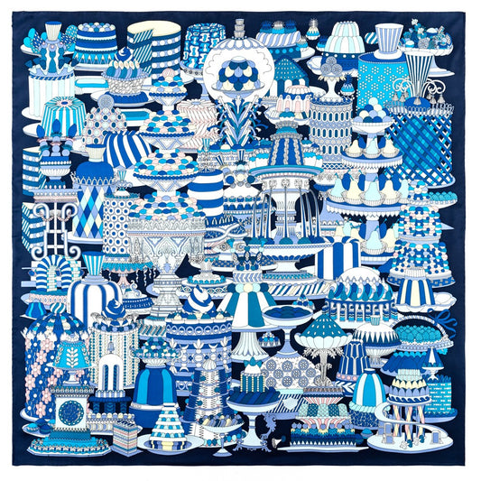 90cm twill silk square scarf banquet pastry printed silk scarf scarf shawl headscarf