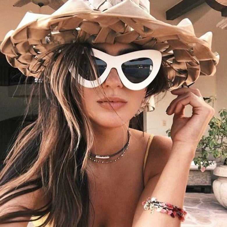 Large frame butterfly colorful sunglasses glasses