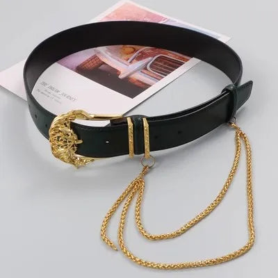 Women's Fashion Gold Buckle Genuine Leather Corset Female Cummerbund Coat Waistband Dress Decration Wide Belt