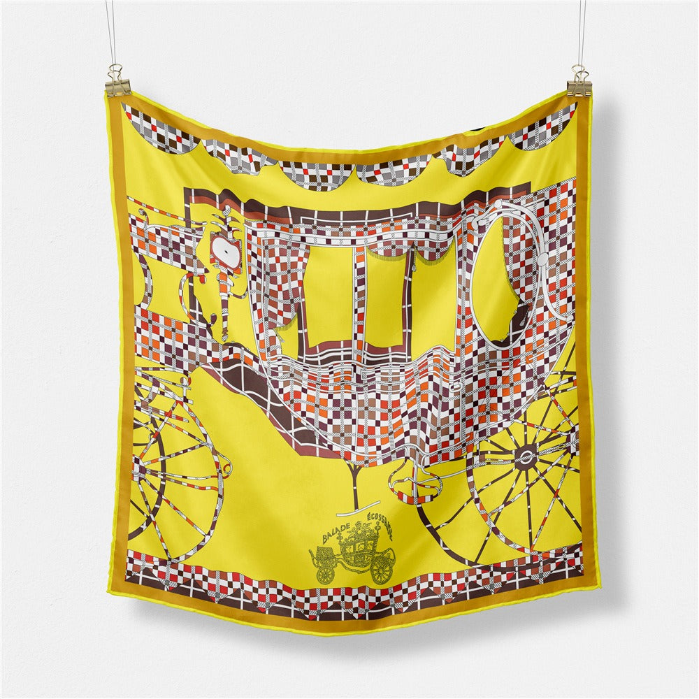 Pumpkin carriage women's twill versatile decoration small square scarf small scarf silk scarf