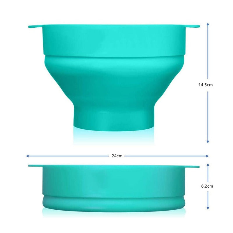 Popcorn Cup Bowl Reusable Collapsible Microwave Silicone Popcorn Bowl