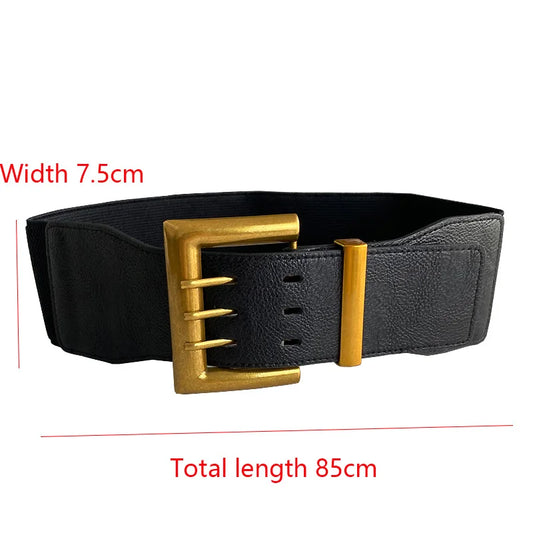 Women's Waist Elastic Black Super Wide Stretch Dalian Dress High Quality Autumn And Winter Decoration Sweater Waistband