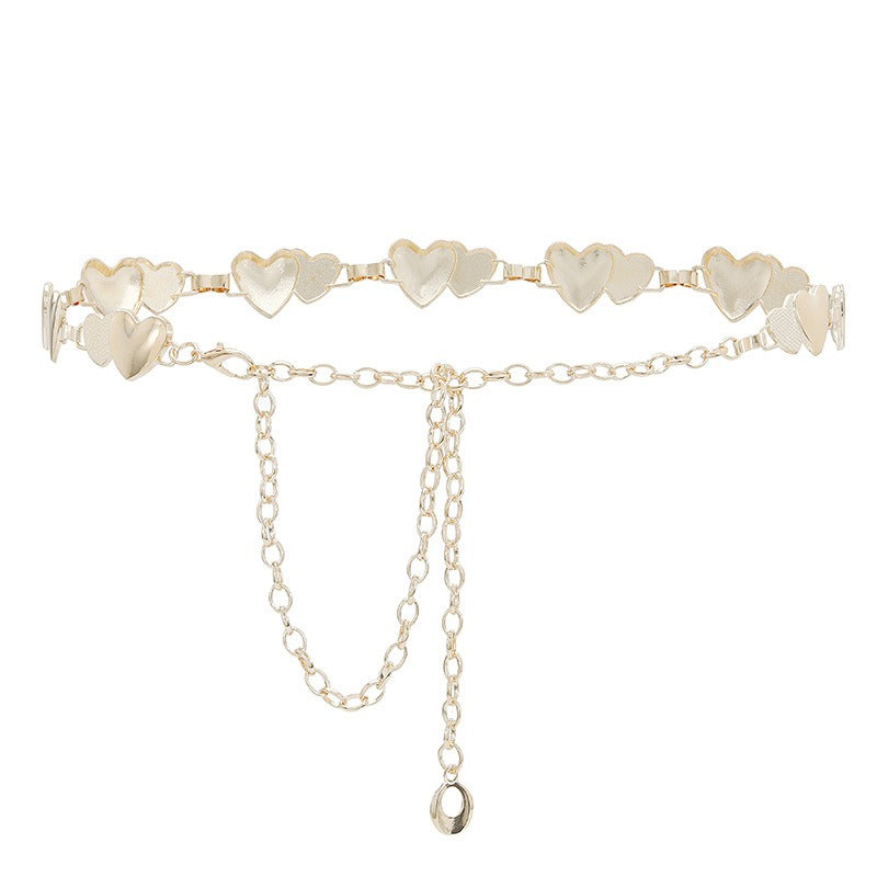 New Ins Style Metal Chain Decoration Jeans Chain Fashion Women's European and American Inlaid Pendant Paired with Waist Chain Thin