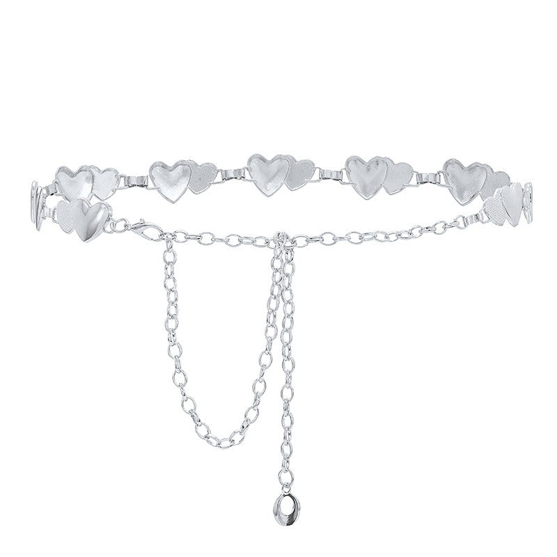 New Ins Style Metal Chain Decoration Jeans Chain Fashion Women's European and American Inlaid Pendant Paired with Waist Chain Thin