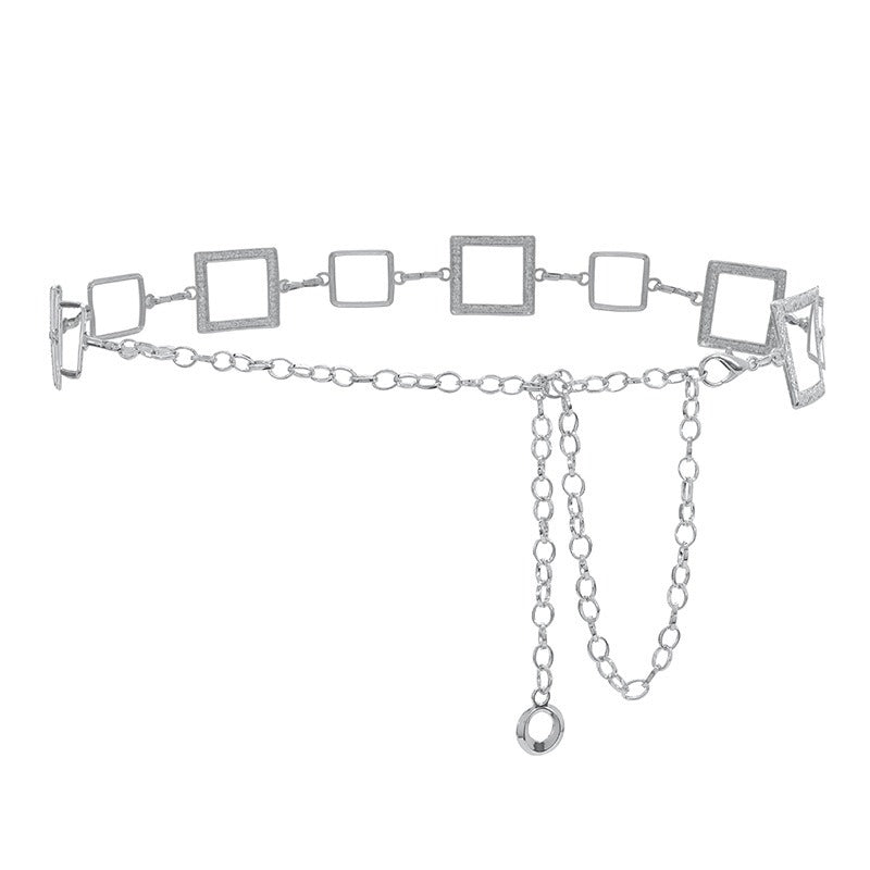 New Ins Style Metal Chain Decoration Jeans Chain Fashion Women's European and American Inlaid Pendant Paired with Waist Chain Thin
