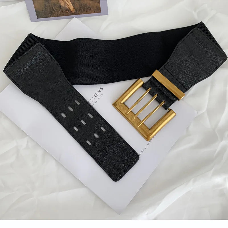 Women's Waist Elastic Black Super Wide Stretch Dalian Dress High Quality Autumn And Winter Decoration Sweater Waistband