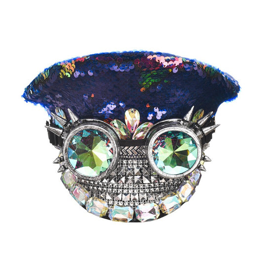 Sequin top hat large brim hat men's and women's jazz hat stage hat diamond inlaid big cap