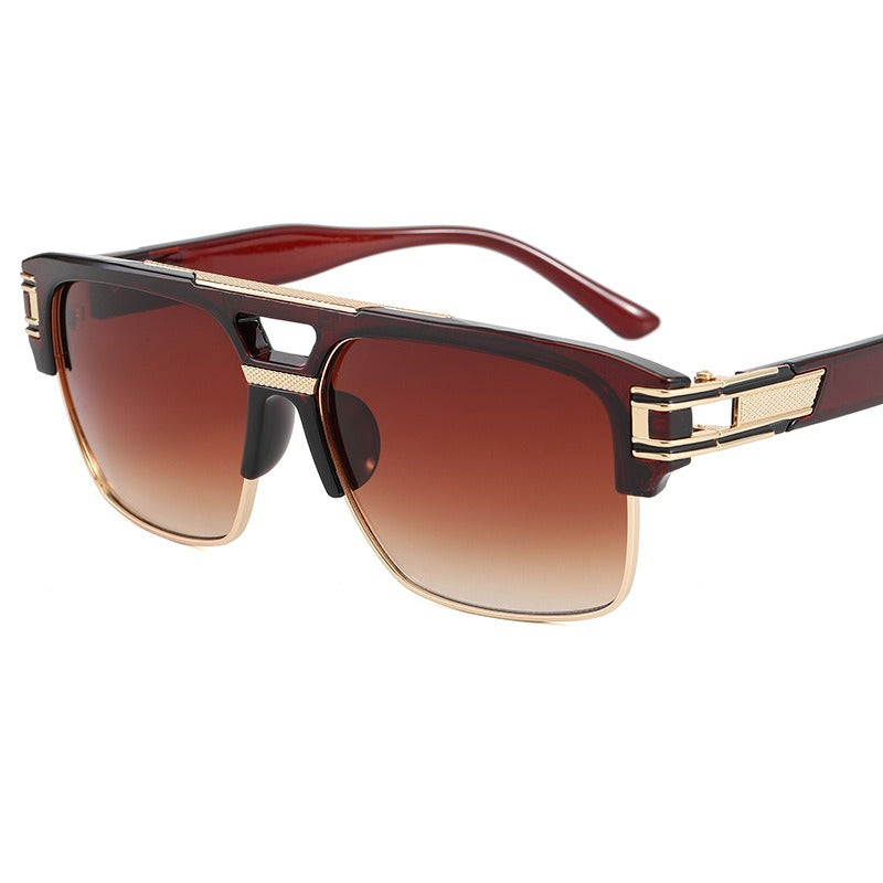 Fashionable sunglasses, transparent frame glasses, men's and women's retro box sunglasses, blue sunglasses
