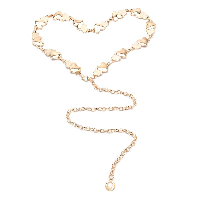 New Ins Style Metal Chain Decoration Jeans Chain Fashion Women's European and American Inlaid Pendant Paired with Waist Chain Thin