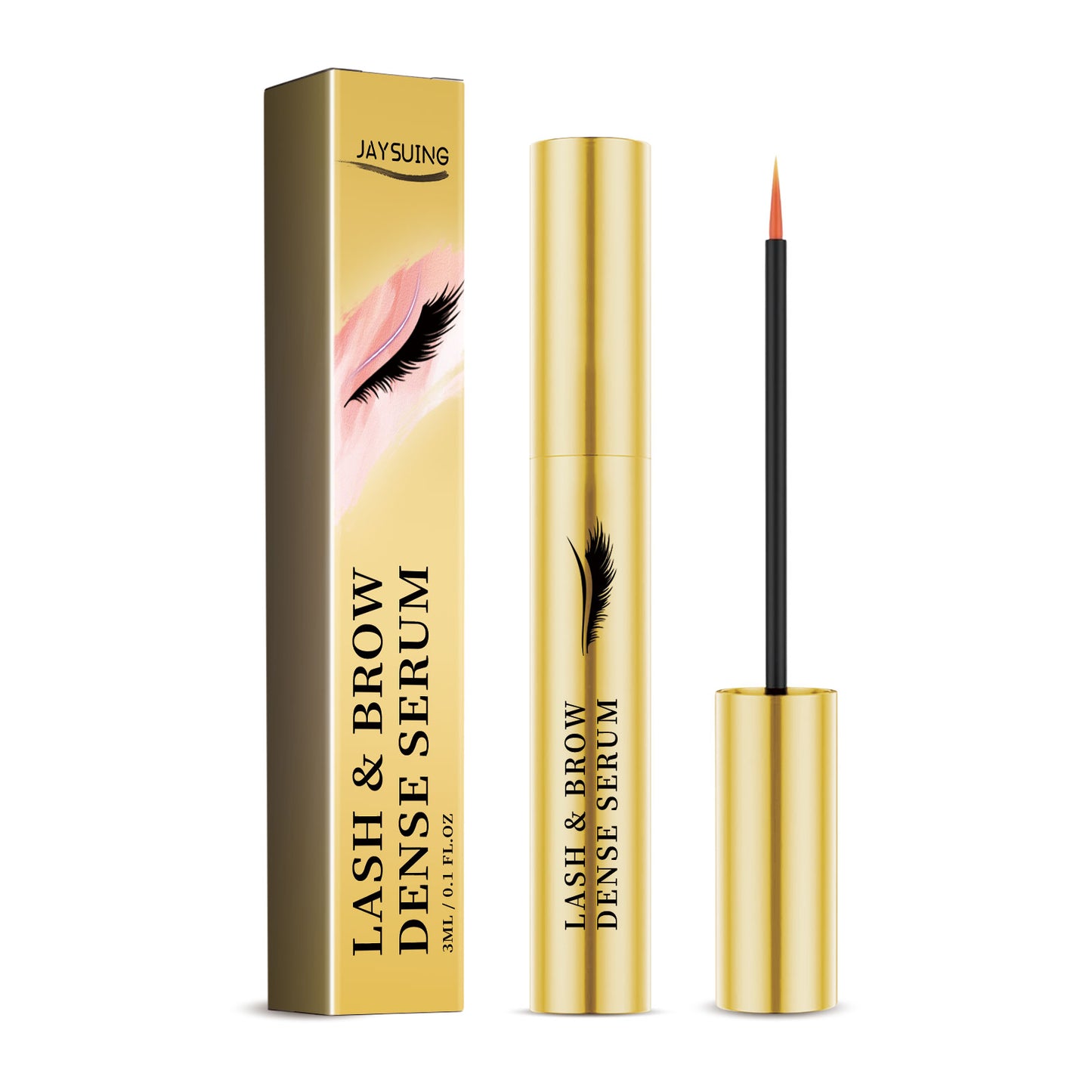 Lash & Brow Dense Serum, Natural Beautiful Slender Long Gentle Thick Black Curly Eyebrows Eyelash Care