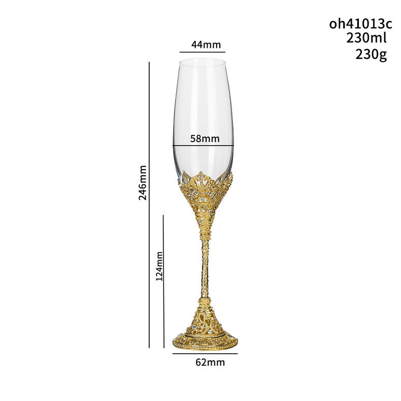 Household High Bubble Wine Cup, Vintage Senior Champagne Cup, Crystal Glass Wine Set, Gift Box