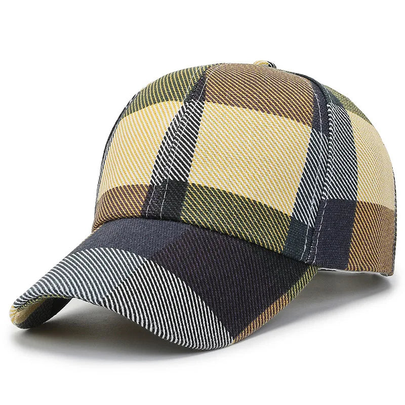 Large grid sun hat sunshade hat men's and women's windproof hat colorful and fashionable