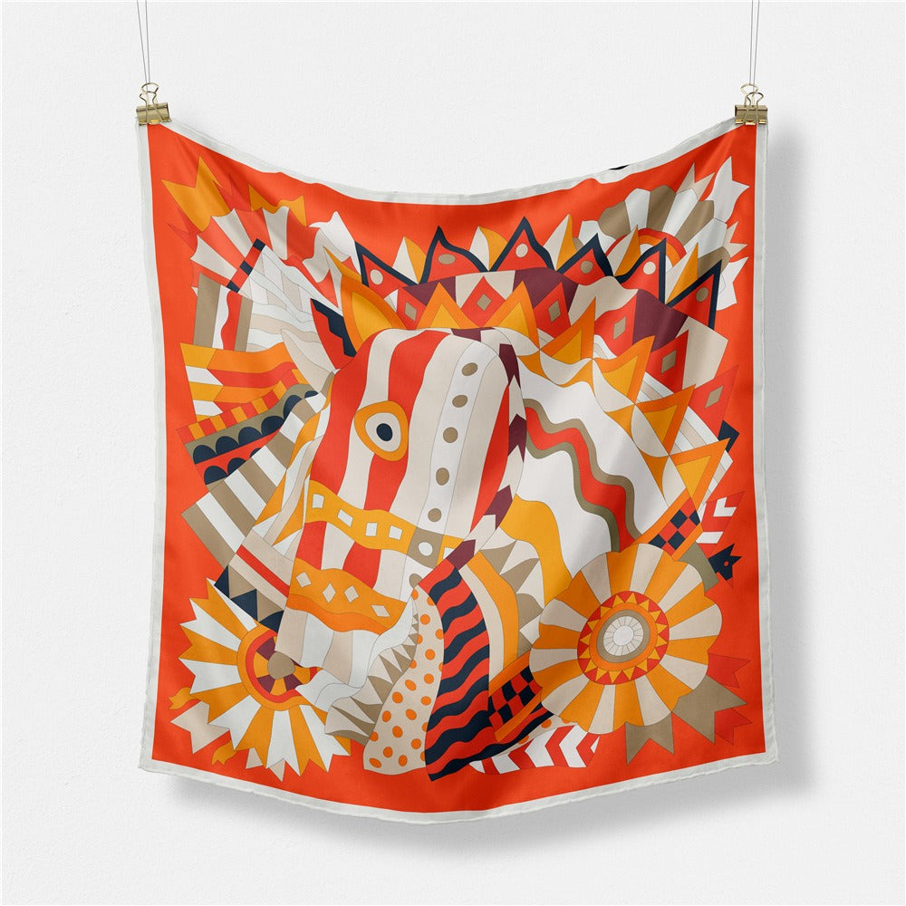 Colorful hand-painted Junma women's decorative small  scarf scarf