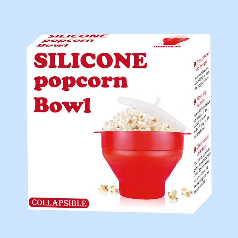 Popcorn Cup Bowl Reusable Collapsible Microwave Silicone Popcorn Bowl