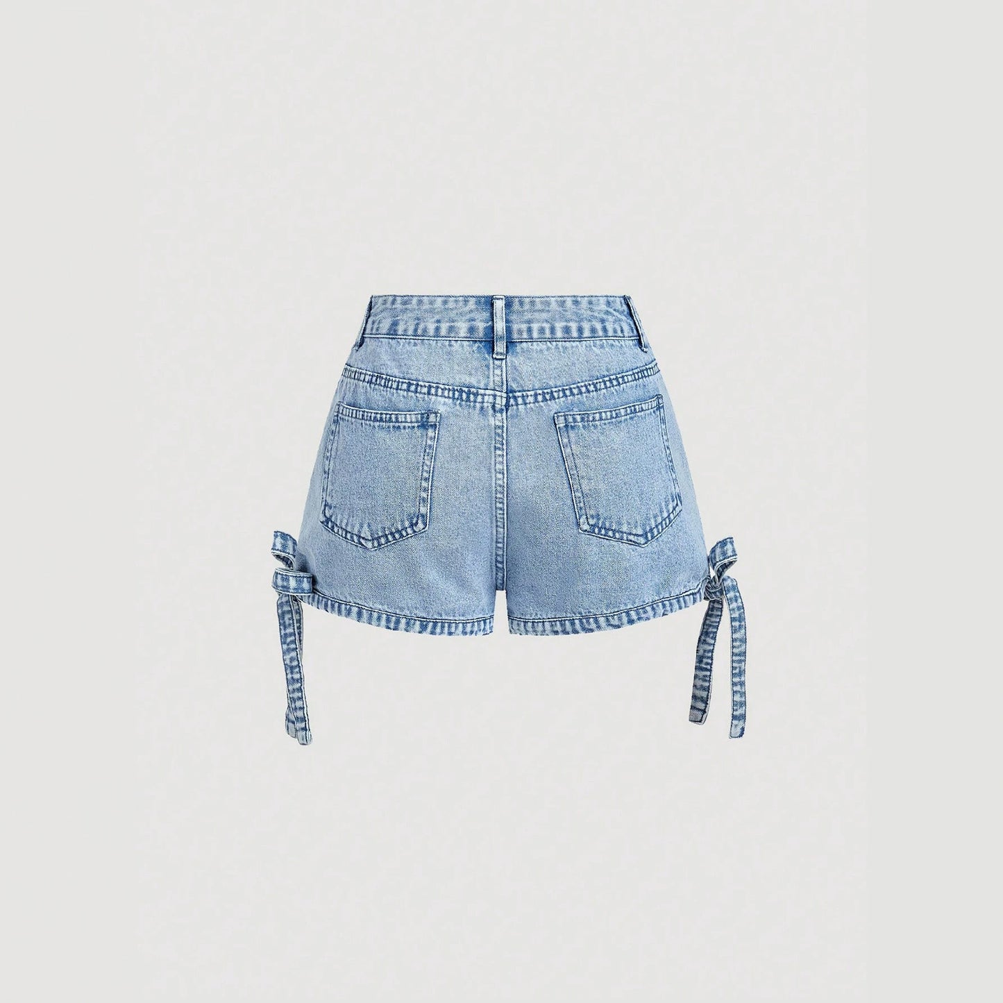 Lace up women's denim shorts