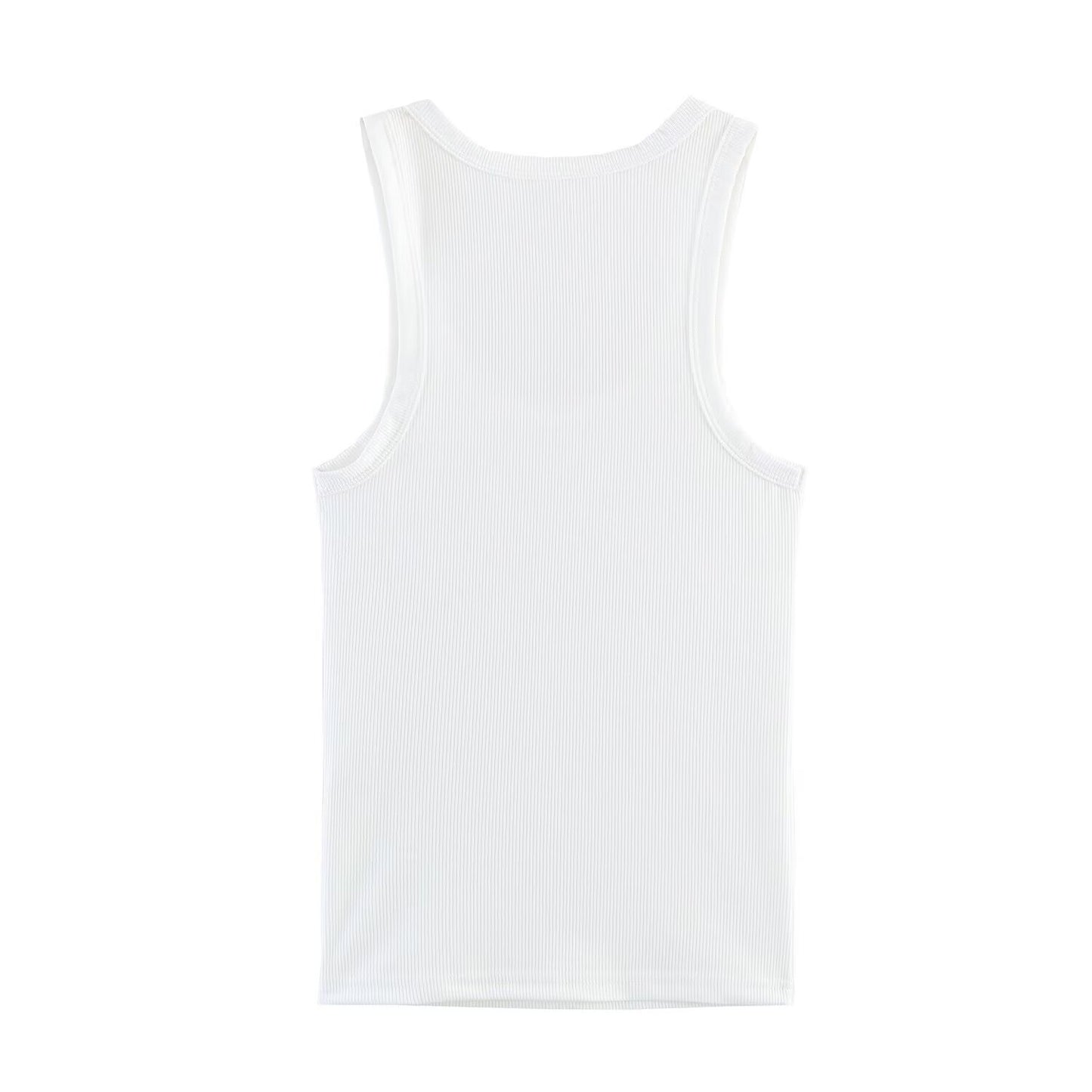 Tight fitting round neck tank top