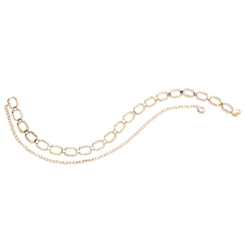 New Ins Style Metal Chain Decoration Jeans Chain Fashion Women's European and American Inlaid Pendant Paired with Waist Chain Thin