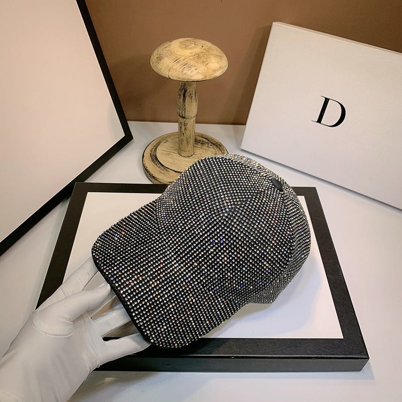 Summer peaked cap heavy handmade rhinestones full of diamonds internet celebrity baseball cap versatile sun protection hat