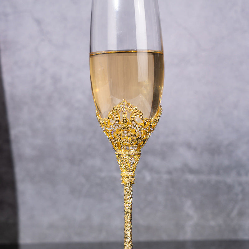 Household High Bubble Wine Cup, Vintage Senior Champagne Cup, Crystal Glass Wine Set, Gift Box