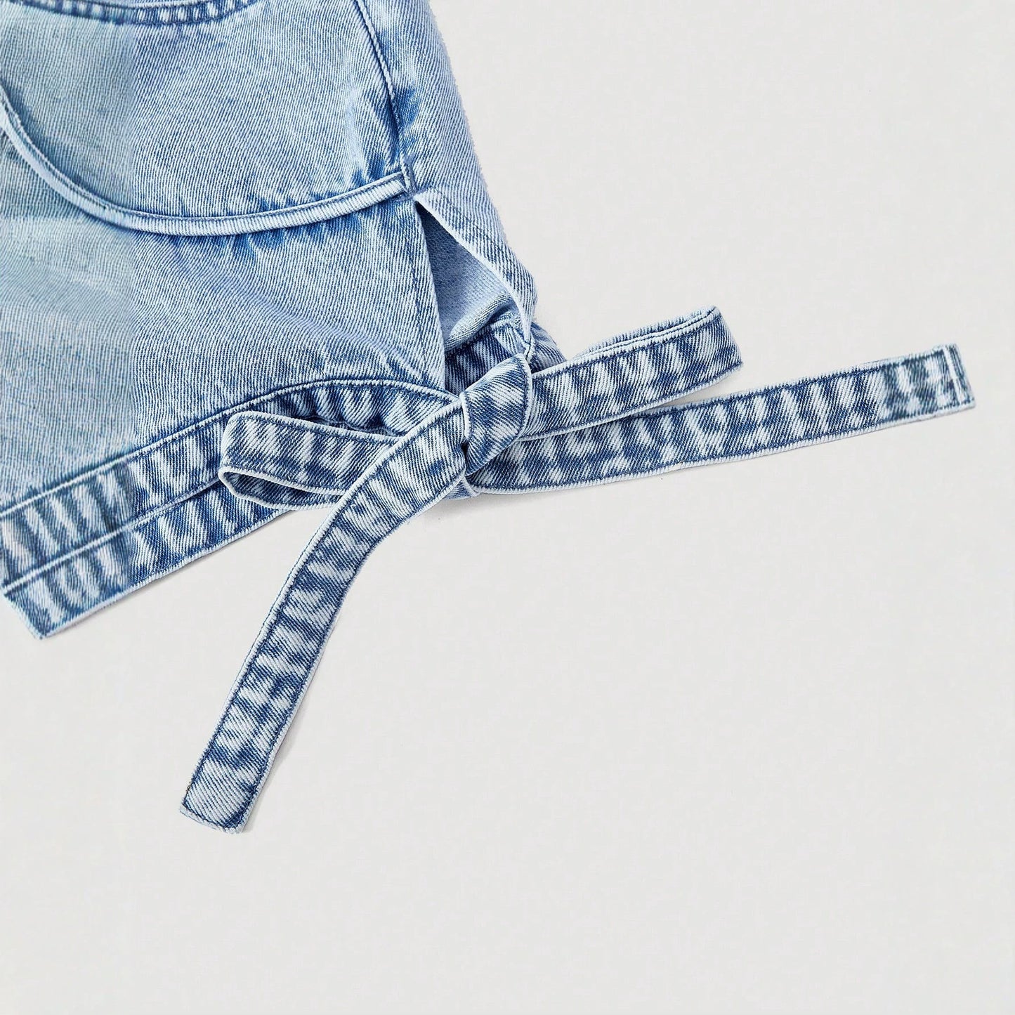 Lace up women's denim shorts