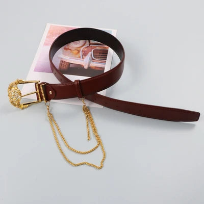 Women's Fashion Gold Buckle Genuine Leather Corset Female Cummerbund Coat Waistband Dress Decration Wide Belt