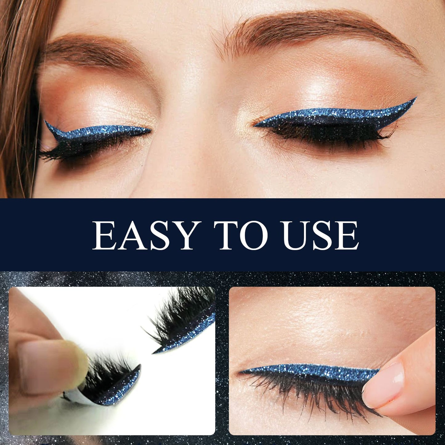 European And American 4 Pairs Of Eyelash Eyeliner Stickers, Glue-Free Self-Adhesive Gel Strips, Curling False Eyelashes