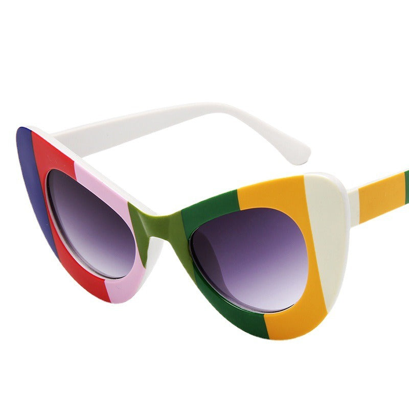 Large frame butterfly colorful sunglasses glasses