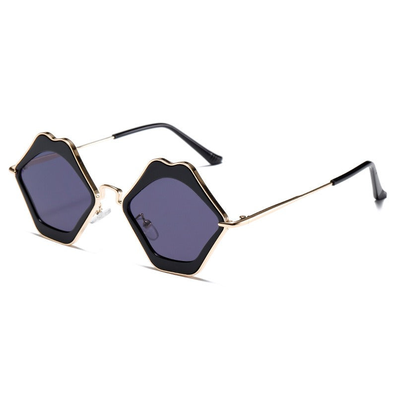 Lip metal sexy sunglasses with UV protection