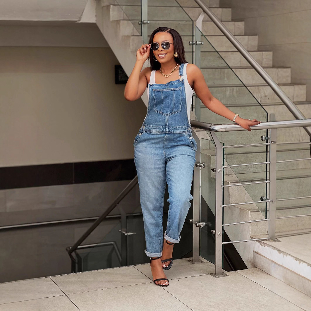 Casual Loose High-Waisted Straight Leg Jumpsuit for Women Fashionable Comfortable Style