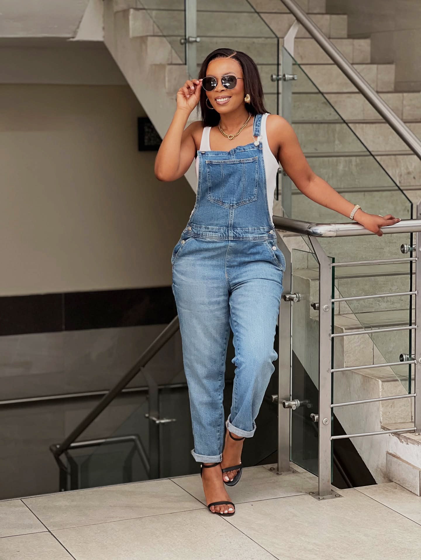 Casual Loose High-Waisted Straight Leg Jumpsuit for Women Fashionable Comfortable Style