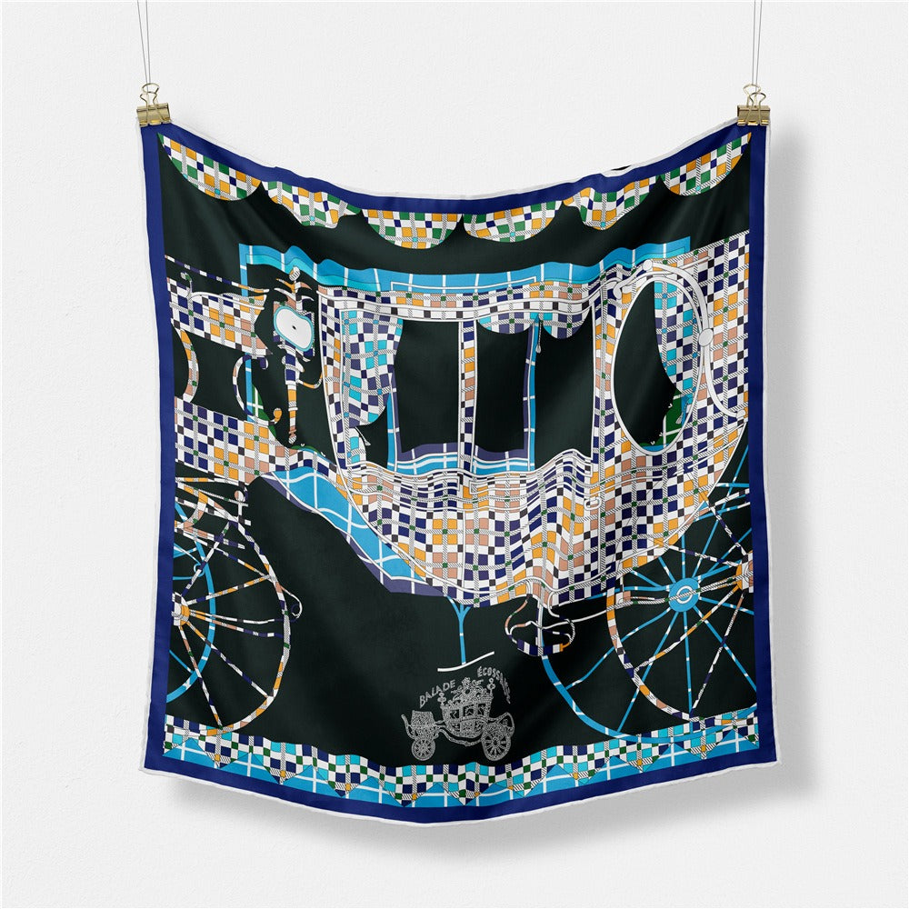 Pumpkin carriage women's twill versatile decoration small square scarf small scarf silk scarf