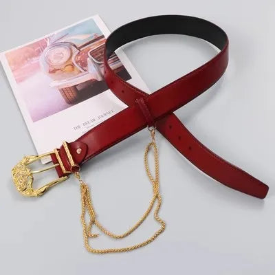 Women's Fashion Gold Buckle Genuine Leather Corset Female Cummerbund Coat Waistband Dress Decration Wide Belt