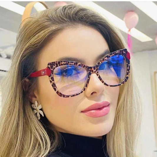 Color blocked cat eye frame, flat light mirror, anti blue light, plain colored glasses frame, simple ins, internet famous, same style