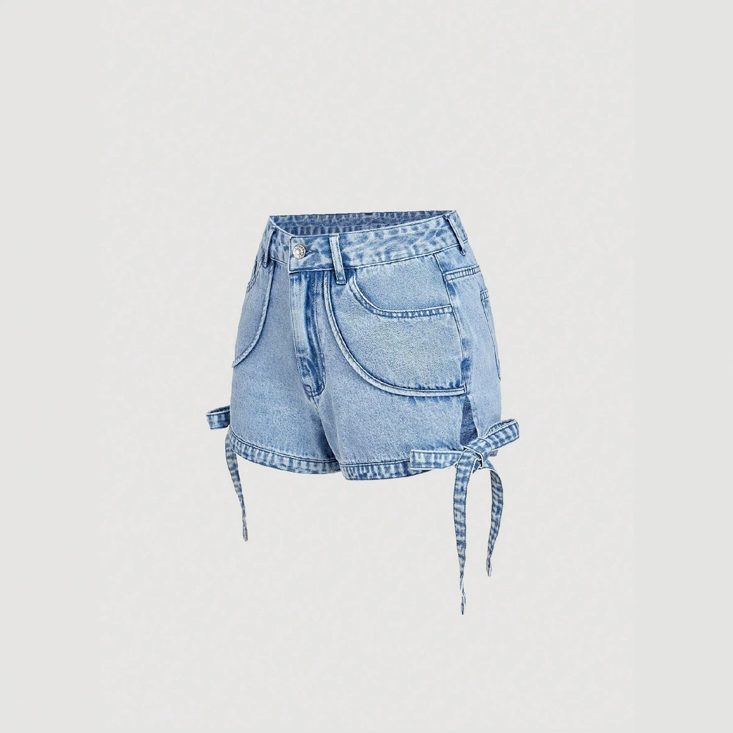 Lace up women's denim shorts